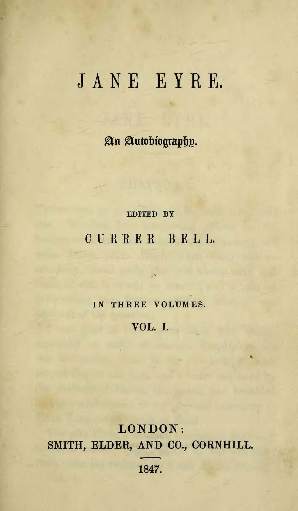 Title page, 1847 first edition