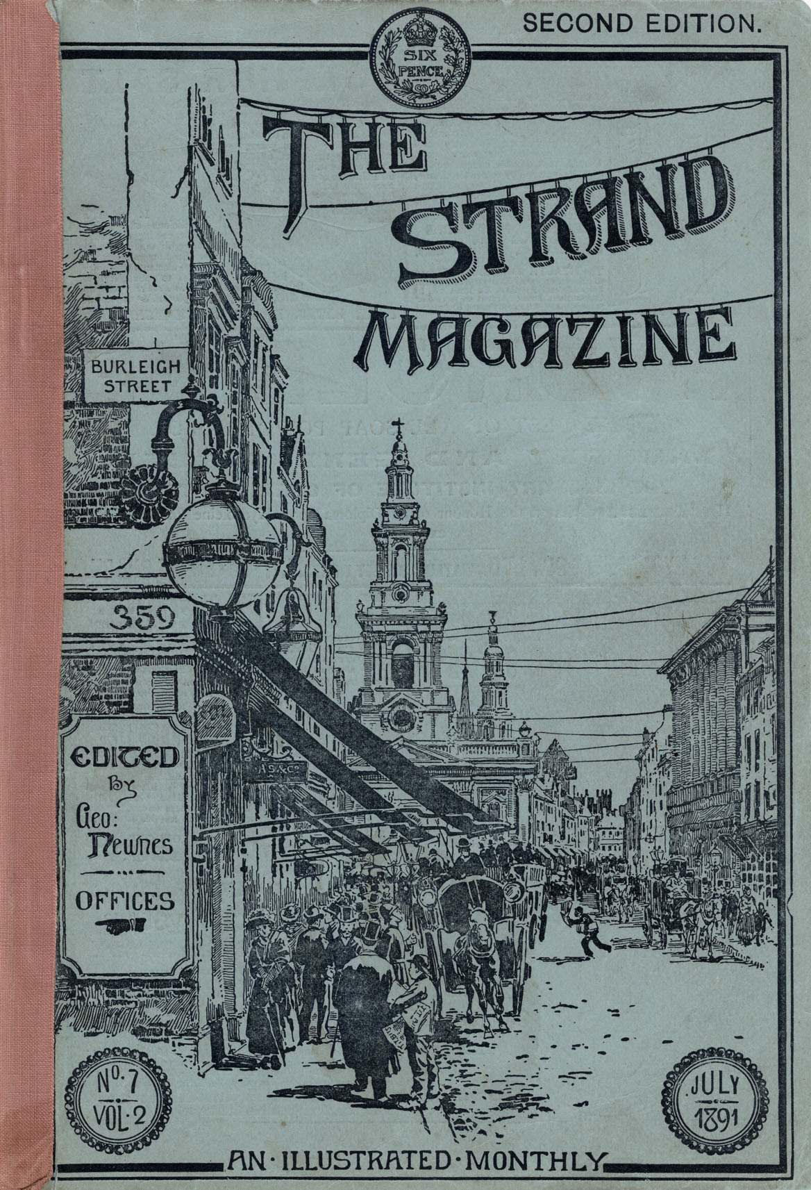Strand Magazine cover vol.2 no.7, July 1891 (Scandal in Bohemia issue)