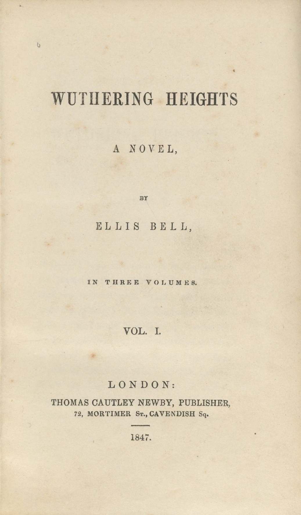 Title page, 1847 first edition (Houghton)